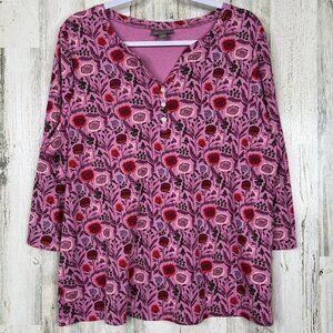 Style‎ & Co. Floral Shirt Women's Size 2XL Pop-over Lightweight Stretch Top